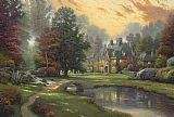 Thomas Kinkade - Lakeside Manor painting